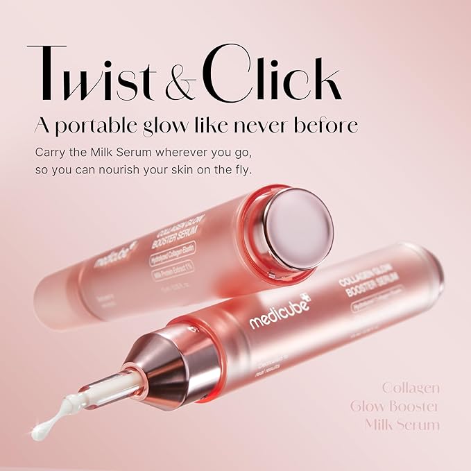 medicube Milky Collagen Double Glow Lock Duo: Collagen Glazed Milky Wrapping Mask and Booster Serum | 130DaCollagen, Niacinamide, Glutathione for Plumped, Radiant Glass Skin, Valentines Day Gifts