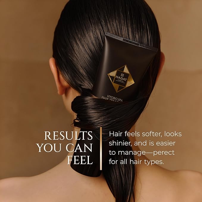 HADAT Hydro Spa Hair Treatment – Professional Hair Mask for Deep Moisturizing Repair and Shine – Macadamia Oil – Salon Quality for Dry Damaged Color-Treated Hair – Israeli Haircare, 16.9 Fl Oz