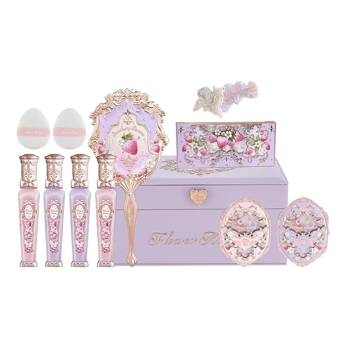 Flower Knows Violet Strawberry Rococo All-In Gift Set,12-Piece Makeup Box,All in One Full Cosmetics Makeup Kit,Perfect Anniversary Valentine Birthday Make Up Set Gift
