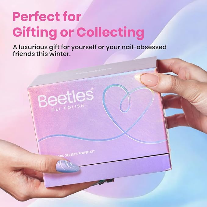 beetles Pearl Gel Polish Set - Ocean Whisper Collection, 15ml Shimmer White Pink Purple Mermaid Nail Swirl Shell Thread Polish Soak Off Uv Gel Polish Effect DIY Manicure Gift for Women