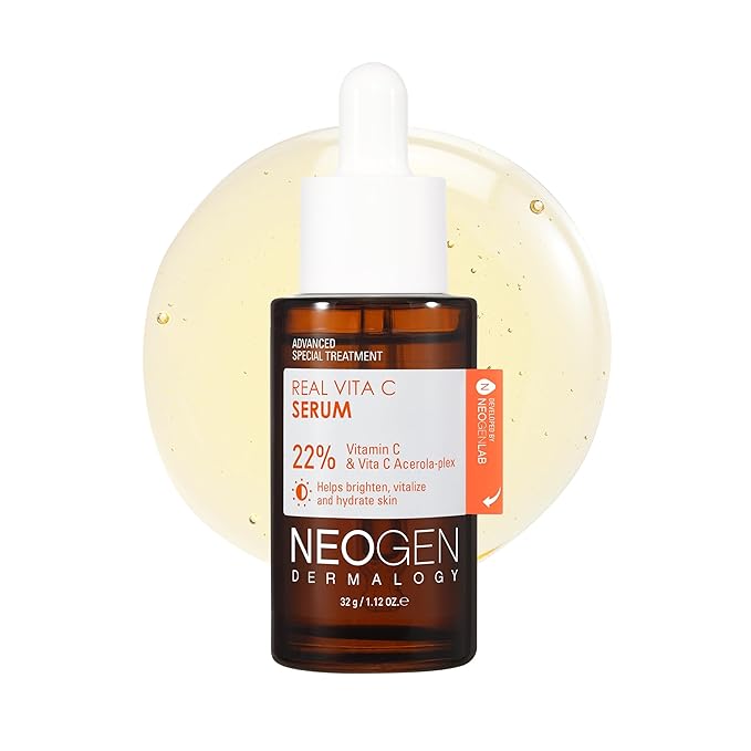 DERMALOGY by NEOGEN Real Vita C Serum, Hydrating Vitalizing Facial Serum with 22% Vitamin C, Even Skin Tone, Dark Spot Serum, Korean Skin Care (32g/ 1.12 oz)