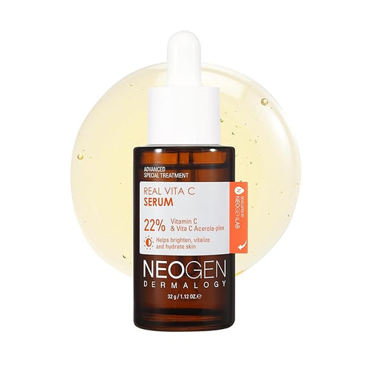 DERMALOGY by NEOGEN Real Vita C Serum, Hydrating Vitalizing Facial Serum with 22% Vitamin C, Even Skin Tone, Dark Spot Serum, Korean Skin Care (32g/ 1.12 oz)
