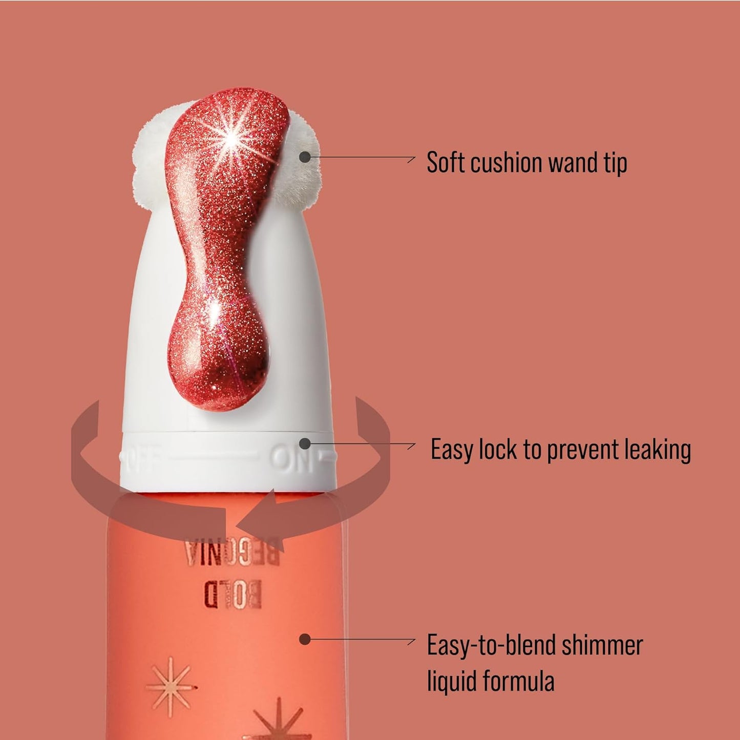 Kiss New York Professional Pearl Liquid Blush Beauty Wand, High Pigment Glow for Cheek, Eye & Lip, Non-Greasy Hydration Lightweight with Sponge-Tip Applicator (Bold Begonia)