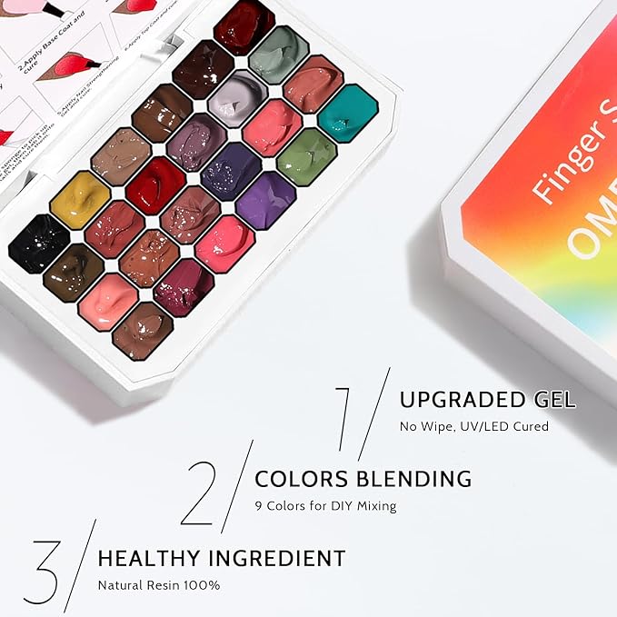 24 Colors Sponge Pat Paint Nail Gel, Pat Painting Gel Polish for Drawing Striper Liner Floral Ombre Blush Blooming Aura Nails Art DIY, UV/LED Cured, No Wipe, 100 Sponges Grabber Pen(24 Colors B)