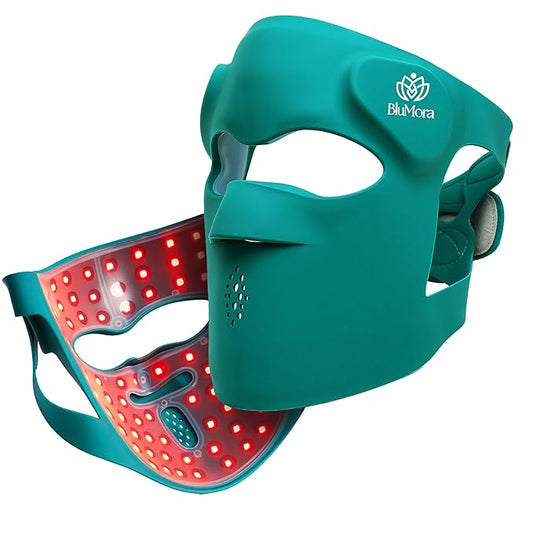 Red Light Therapy for Face, Wireless LED Face Mask Light Therapy, 9 Modes, 850nm NIR & 630nm Red, 2500mAh Rechargeable, 3D Facial Fit, At-Home Skin Care