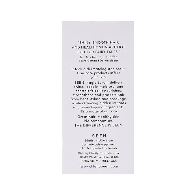 SEEN Magic Serum, Fragrance Free - Non-Comedogenic Hair Serum- Anti Frizz- Dermatologist-Developed - Safe for Sensitive, Eczema & Acne Prone Skin