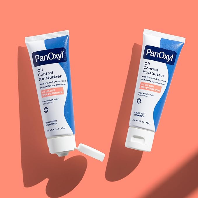 PanOxyl AM Oil Control Moisturizer, NEW Sheer Formula, Absorbs Excess Oil and Reduces Shine, with Mineral Sunscreen for Acne Prone and Oily Skin - SPF 30 - 1.7 oz