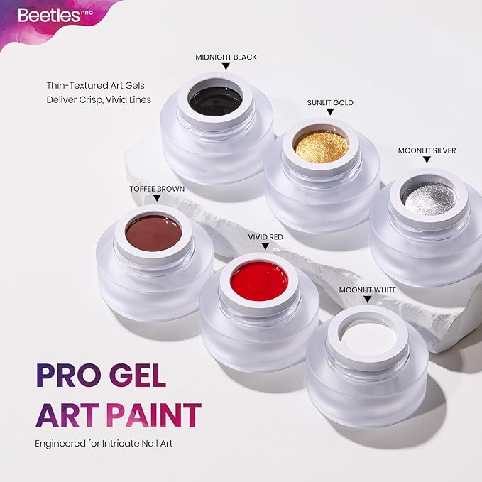 Beetles PRO Gel Polish Kit – Urban Solitude Collection, 18 Colors 15ml Valentines Salon Polish Set with Base Coat, Glossy & Matte Top Coats, 6 Painting Gel For Nails & Tools, UV Nail Lamp Cure Needed