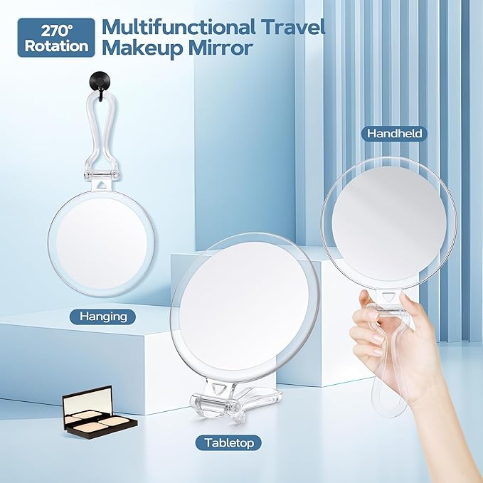 B Beauty Planet 40X Magnifying Mirror for Travel with Handle, Double-Sided 1X/40X Magnification Hand Mirror for Makeup,Travel Mirror for Desk 5 Inches