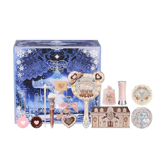 Flower Knows Jan-The Resurgence Vault Makeup Box Set,13-Piece Beauty Kit,Includes Make-up Palette,Lipsticks,Blush,Hair Clip,Mirror,Perfect Perfect New Year,Valentine,Make Up Gift for Women & Girls