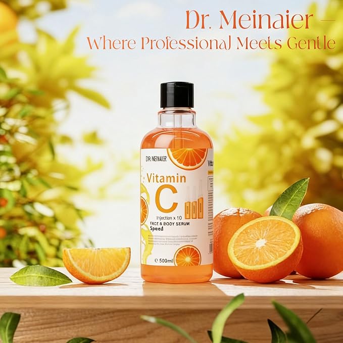 Facial Vitamin C Treatment 500ml – Korean Collagen-Infused Oil Serum with Vitamin E – Gentle Daily Skincare Solution Designed for Smooth Radiant-Looking Skin Across All Skin Types