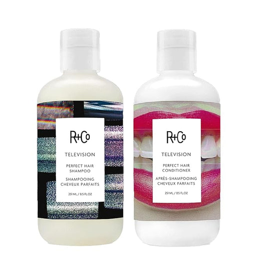 R+Co Television Perfect Hair Shampoo & Conditioner Set | Smooths, Adds Shine & Volume | Vegan + Cruelty-Free | Sulfate- Free | 8.5oz (Pack of 2)