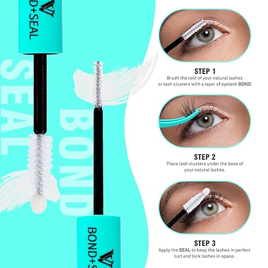 VAVALASH 3 in 1 Clear Lash Bond and Seal Clusters Glue Lash Remover, Waterproof Cluster Lash Glue for DIY Eyelash Extension Strong Hold Individual for DIY Lashes at Home (White)