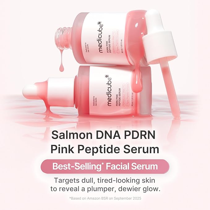 medicube Calm and Clear Skin Duo: medicube Mini Booster Pro Pink and Salmon DNA PDRN Pink Peptide Serum | Gifts for Her