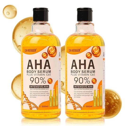 Dr. Meinaier AHA Serum with Vitamin C & E | Gentle Exfoliating & Hydrating Face & Body Serum | Korean-Inspired AHA Care for Smooth and Refreshed Skin