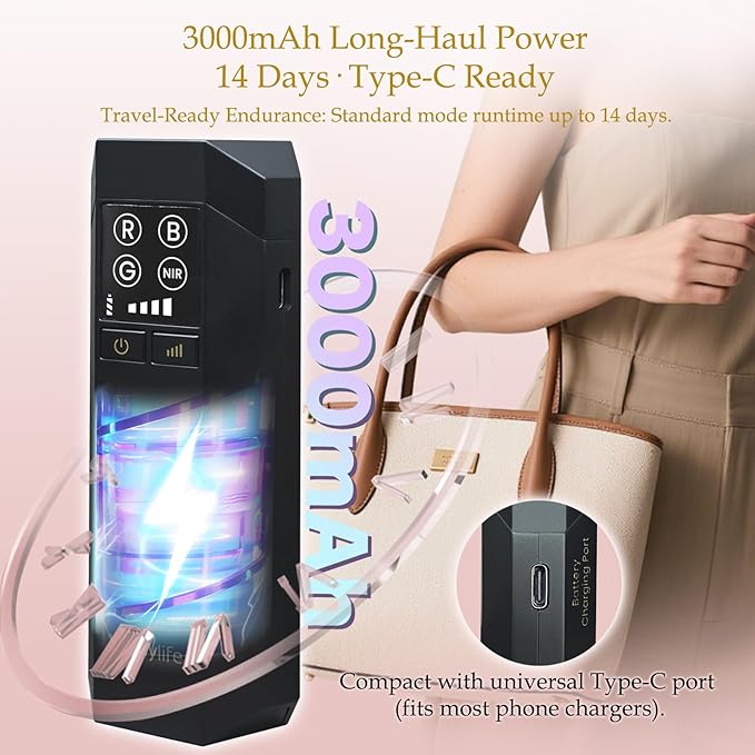 Red Light Therapy for Face, LED Facial Mask, Skin Care Light with Near Infrared 850nm & Adjustable Blue Light, Portable Home Device with 7 Colors & 8 Modes, 432 Beads Pro LEDs (Black-C)