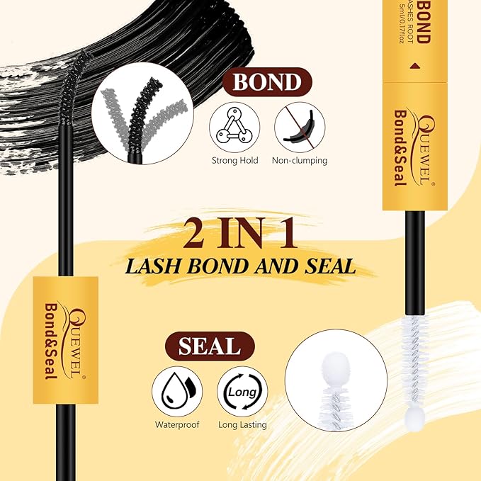 QUEWEL Lash Clusters Kit, 280Pcs 70D+90D Lash Cluster Eyelash Extensions Mix 10-18mm 3D Eyelash Clusters with Lash Bond and Seal and Lash Tweezers Easily Create 3D Lashes Clusters at Home(70D+90D Kit)