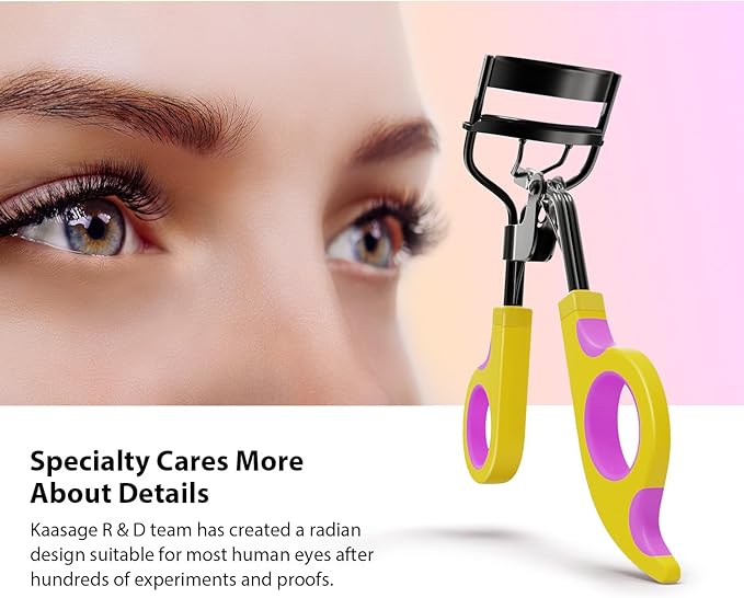 Kaasage Eyelash Curler with Pads, Lash Curler with 5 Extra Silicone Replacement Pads, Achieve Perfect Curls in 5 Seconds