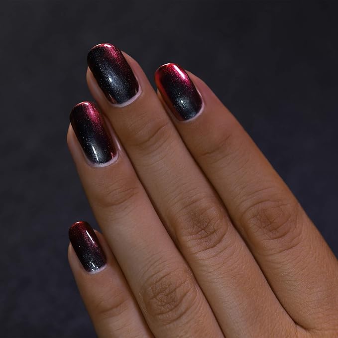 ILNP Eclipse - Black to Red Ultra Chrome Nail Polish