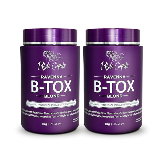 I Belli Capelli Ravenna Hair B-tox Treatment for Blond Hair, Formaldehyde-Free- Cirugia Capilar Para el Cabello- Anti-Frizz, Smoothing- 35.2 oz(1kg), 2 units