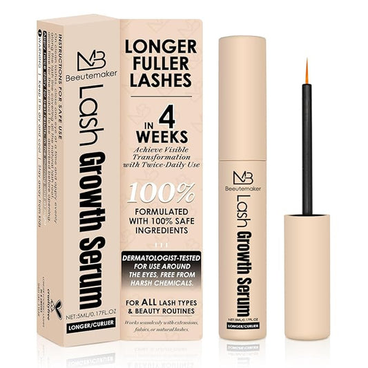 Eyelash Growth Serum– 0.17 Fl. Oz./5mlEyelash Growth Serum with Advanced Formula to Boost Longer Fuller and Thicker Looking Lashes - Vegan & Cruelty-Free for Sensitive Eyes