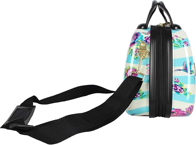Betsey Johnson Hardside Cosmetic Case - Lightweight Small Size Hardshell Travel Hand Makeup Bag - Adjustable Shoulder Strap - Bag for Women and Girls - Multi-Functional Case