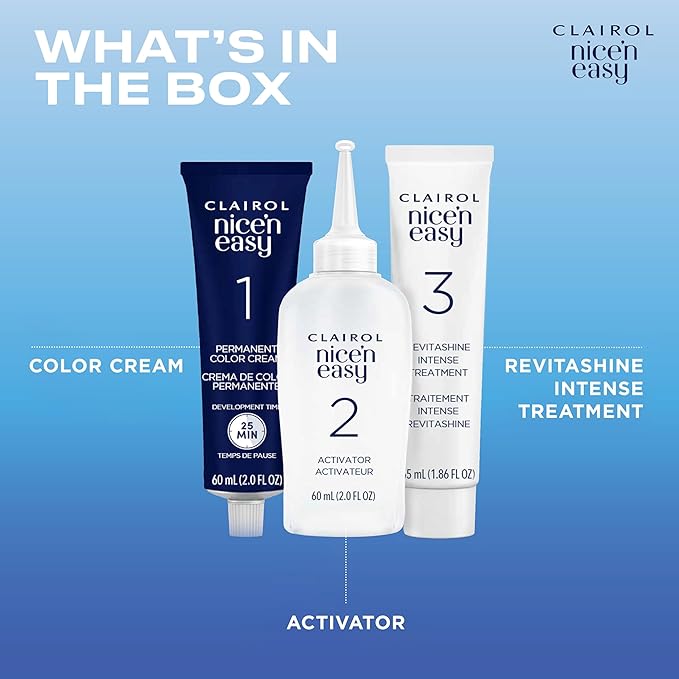 Clairol Nice'n Easy Permanent Hair Dye, 3 Brown Black Hair Color, Pack of 1