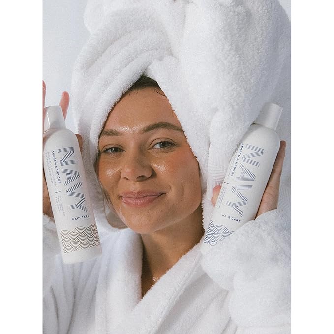 NAVY Hair Care Search and Rescue Shampoo & Conditioner Set | Biotin and Rosemary Oil Enriched for Hair Growth | Suited for All Hair Types | SLS & Paraben Free | 8 oz (Set of 2)