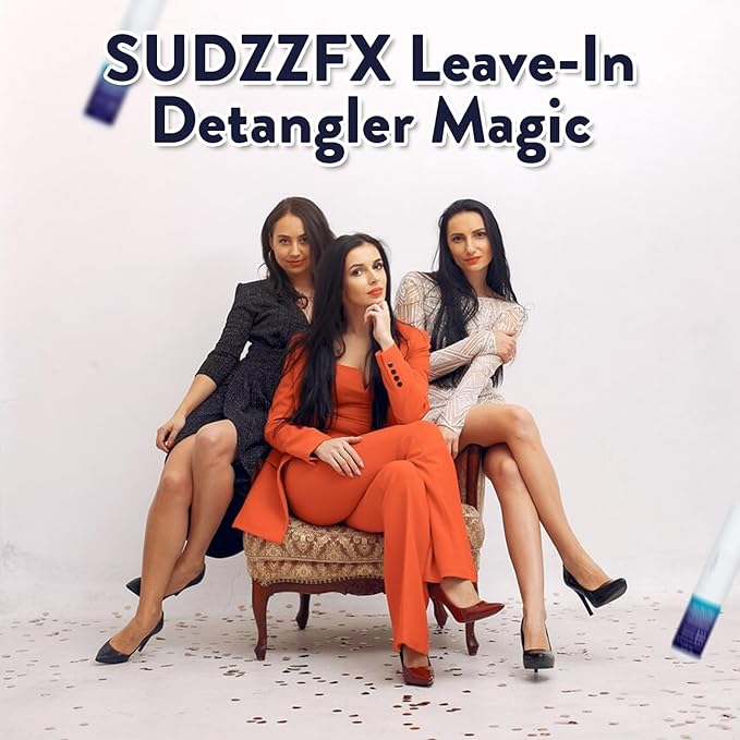 SUDZZFX ALL IN ONE Powerful Leave-in Hair Detangler - Creates Shine - Heat Protection - Smoothes Frizzy Hair - Color Safe - Sulfate Free 4.0 Fl Oz