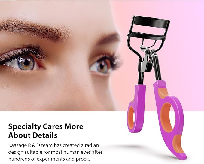 Kaasage Eyelash Curler with Pads, Lash Curler with 5 Extra Silicone Replacement Pads, Achieve Perfect Curls in 5 Seconds