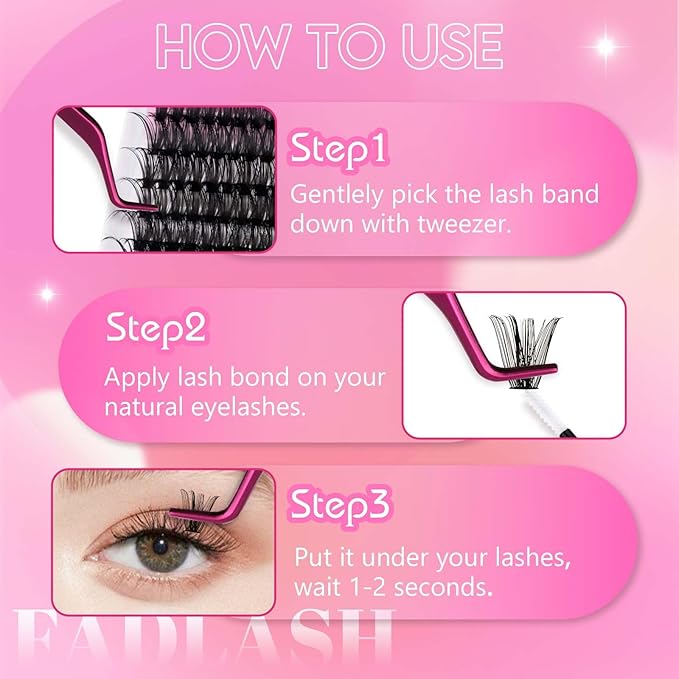 Lash Clusters 60D+80D Fluffy Eyelash Clusters D Curl 15-20mm Individual Lashes Cluster Eyelash Extensions Wispy Thick Lash Extension Clusters (60+80D-0.07-D, 15-20mm)