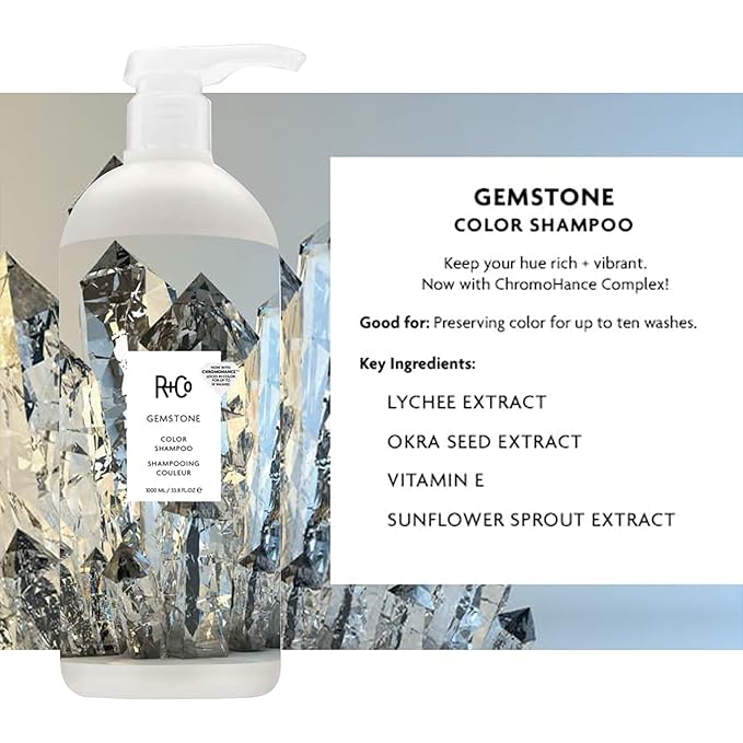 R+Co Gemstone Color Shampoo & Conditioner Set | Vibrant Color Protection, Repairs & Nourishes | Prevents Color Fading | Vegan + Cruelty-Free | Sulfate-Free | 33.8oz (Pack of 2)