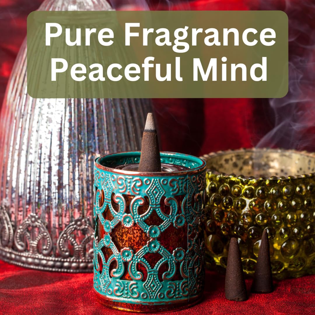 Yajna Rose 100%-Natural-Incense-Cones Handmade-Hand-Dipped Organic-Chemicals-Free for-Purification-Relaxation-Positivity-Yoga-Meditation The-Best-scents (20 Count)