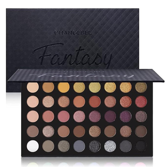 Professional Neutral Smokey Eyeshadow Makeup Palette, Matte Shimmer Metallic Black Grey Dark Goth Eye Shadows for Halloween, Pigmented Warm Smoky Naked Nude Rosy Gold Brown Pallet Daily Make Up Kit