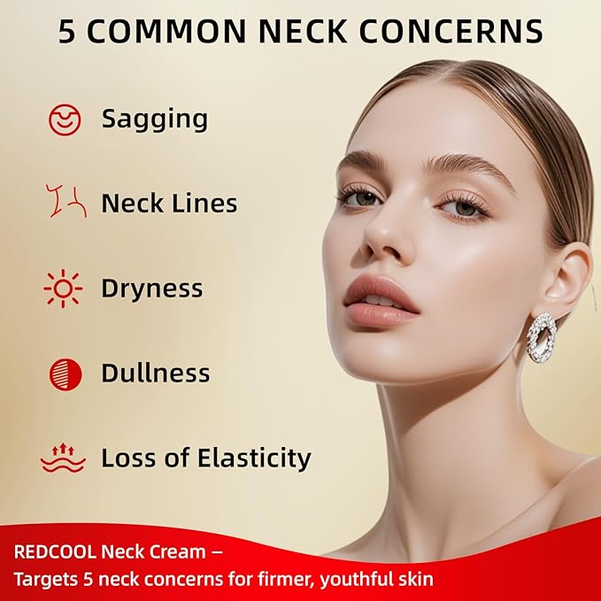 Retinol Neck Firming Cream – Neck Cream for Firming and Tightening, Skin Tightening Cream for Face, Tighten and Lift Neck Cream with Collagen & Hyaluronic Acid, Anti-Aging Moisturizer 1.76 oz