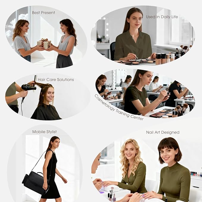 Makeup Train Case 18.1 Inch Large Travel Makeup Organizer Case Portable Makeup Arists Bag with Shoulder Strap Makeup Brush Slots 4 Clear Pouch for Cosmetologist Aesthetic Supplies Nail Tech Makeup Bag