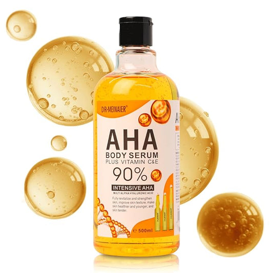 Dr. Meinaier AHA Serum with Vitamin C & E | Gentle Exfoliating & Hydrating Face & Body Serum | Korean-Inspired AHA Care for Smooth and Refreshed Skin