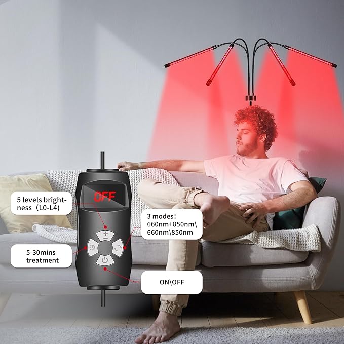 Red Light Therapy for Body Face with Stand,Infrared Light Therapy Lamp,660nm Red Light and Near Infrared 850nm for Back Pain & Muscle Recovery