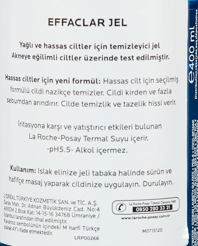 La Roche-Posay Effaclar Purifying Foaming Gel Cleanser for Oily Skin,With Zinc Pidolate To Remove Excess Oil & Shine,Alcohol Free & Oil Free,Sensitive Skin Tested,(Pack of 2)