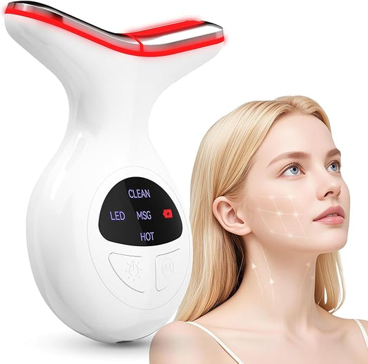 Red Light Therapy for Face, Multifunctional Face Massager with Micro-Current, LED Light Therapy & Vibration, at-Home Skin Care Face Sculpting Tool for Wrinkles, Micro-Current Facial Beauty Device