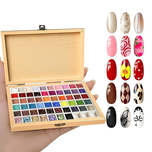 Sponge Mini Paint Patting Gel Polish & Tools Kit, 57 Colors Ombre Nail Gradient Painting Gel Blush Blooming for Pigment Pat Aura Nails, French Manicure