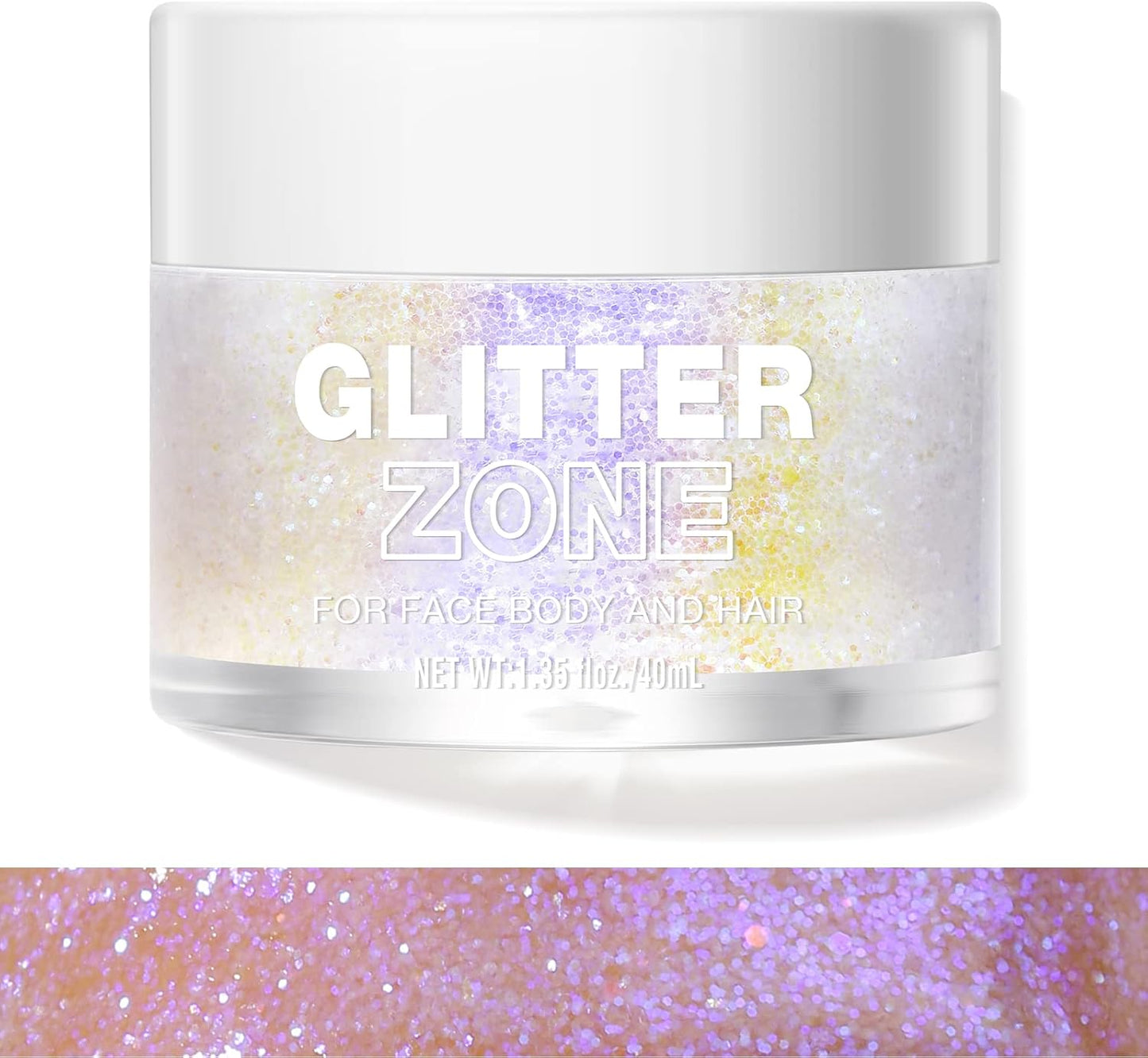 LANGMANNI Holographic Body Glitter Gel for Body, Face, Hair and Lip.Color Changing Glitter Gel Under Light. Vegan & Cruelty Free-1.35 oz (3# Neon Violet)
