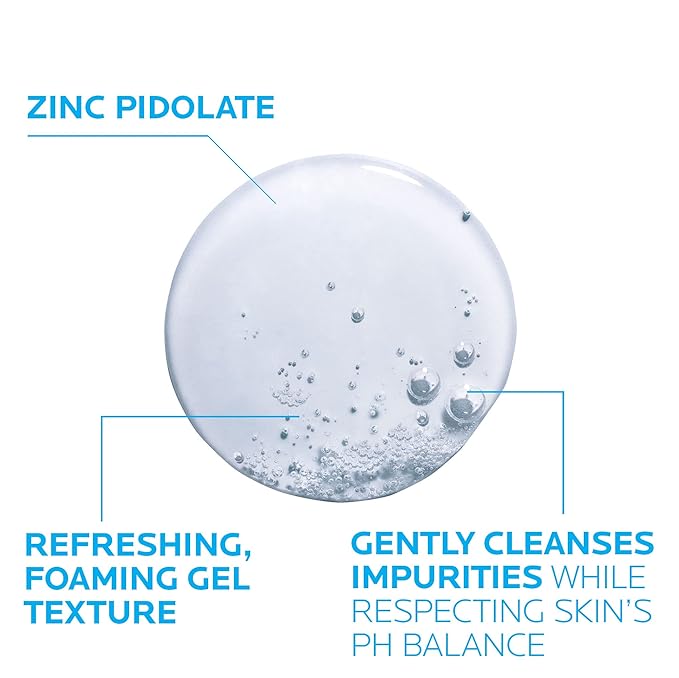 La Roche-Posay Effaclar Purifying Foaming Gel Cleanser for Oily Skin, With Zinc Pidolate To Remove Excess Oil & Shine, Alcohol Free & Oil Free, Face Wash For Oily Skin, Sensitive Skin Tested