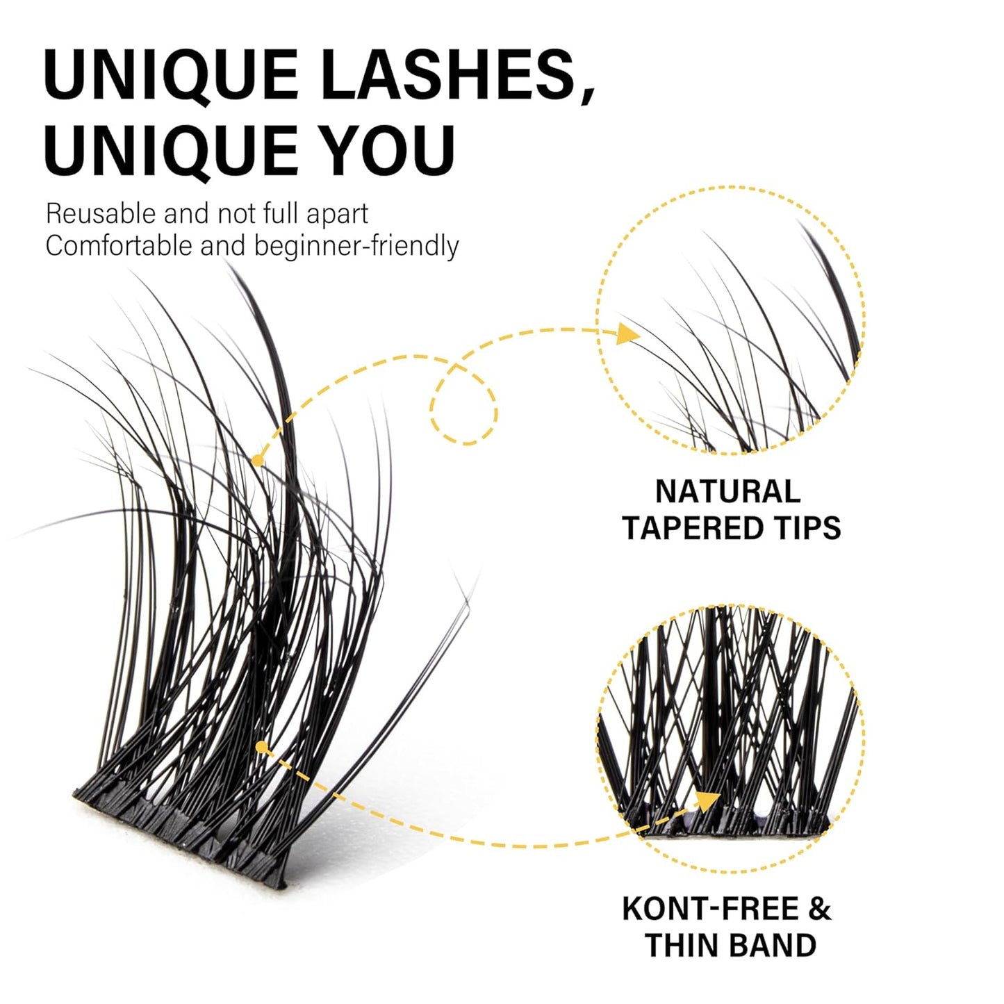 Lash Clusters 8-16mm, False Eyelashes 144pcs, Cluster Eyelash Extensions Matte Black Soft, Diy Lash Extensions D Curl Natural Lash Clusters Faux Mink Lashes Wispy（Blaze,144pcs,0.07,D,8-16MIX)