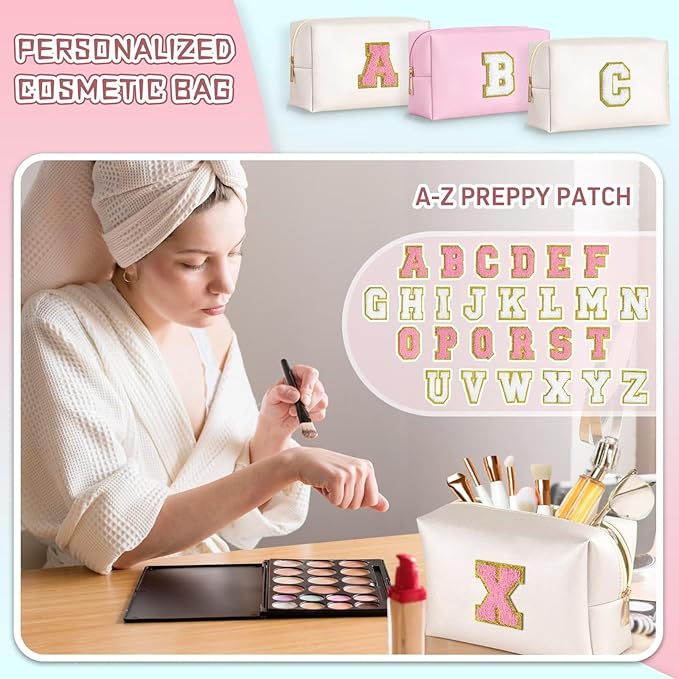 TOPEAST Travel Makeup Bag for Women, Cosmetic Bag Travel Toiletry Bag Birthday Travel Gifts for Women (Pearly White M)