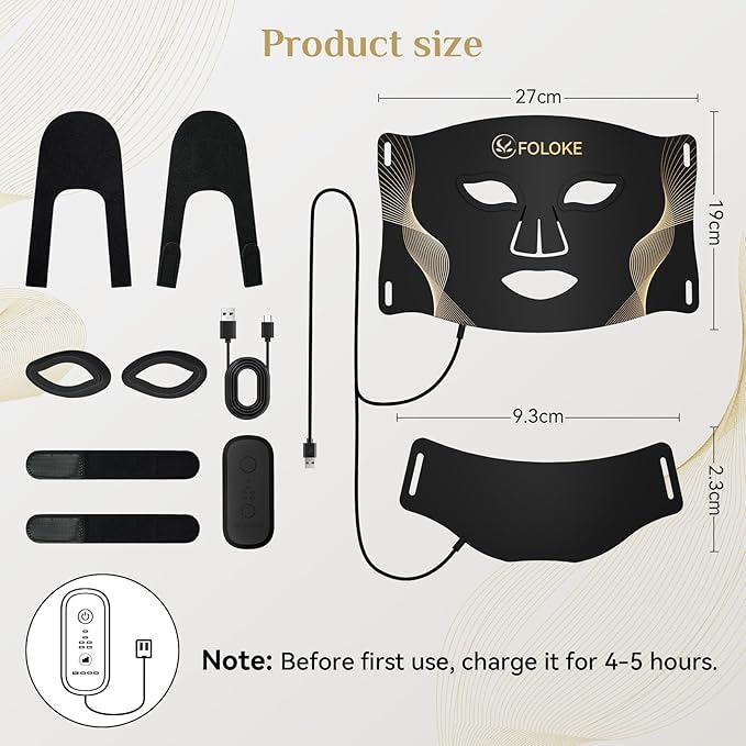 Red Light Therapy for Face, LED Light Therapy Mask & Neck Skin Care Mask, Infrared Red Light Therapy Mask Wavelength for Home Use Working Travel Yoga Sleep