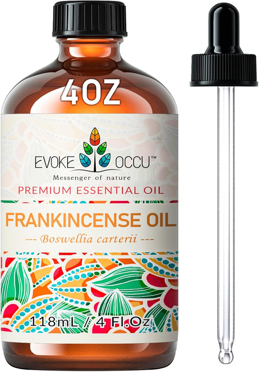 EVOKE OCCU Frankincense Essential Oil for Discomfort Relief, Skin Care, Reduces Redness & Swelling- 4 Fl Oz