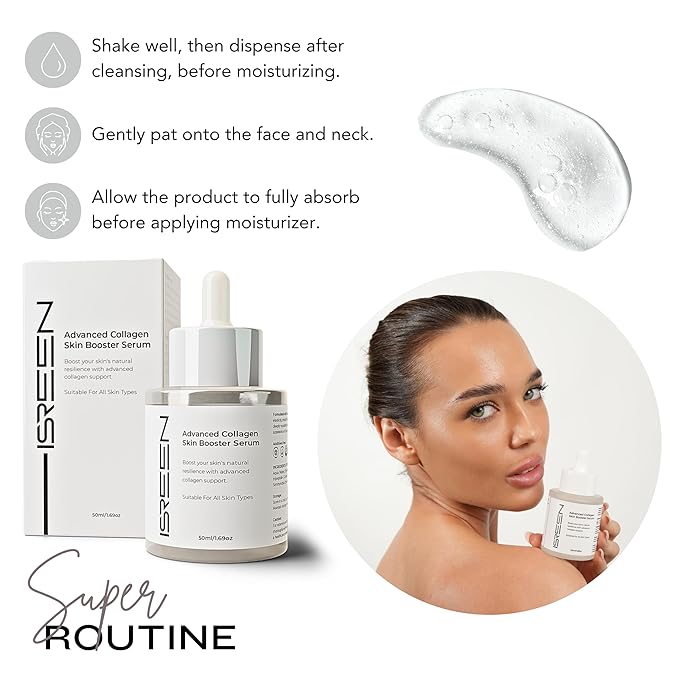 Advanced Collagen Serum Korean for Skin Booster | Dermatologist Tested with Hyaluronic Acid, Niacinamide & Ginseng |Korean Serum for glow & Radiance for All Skin | 50ml