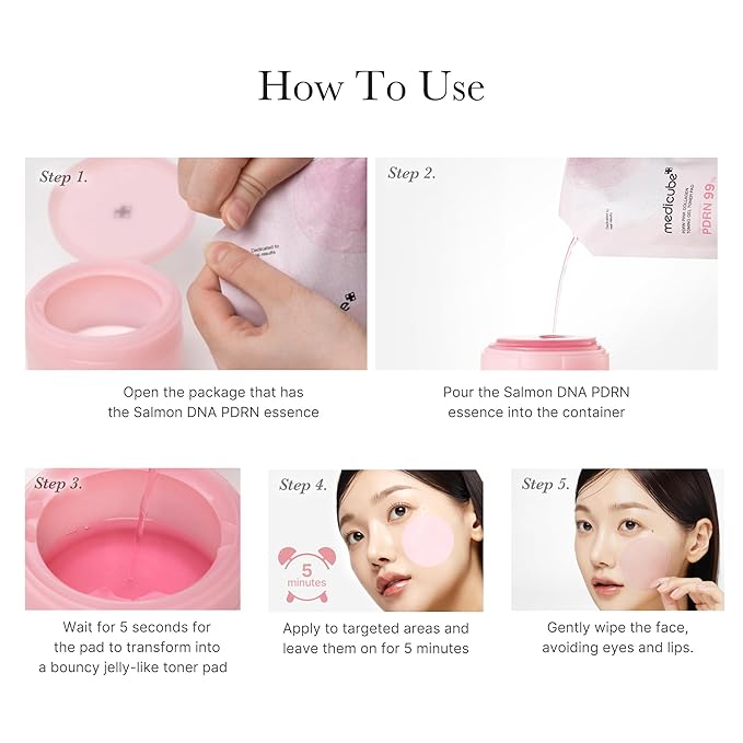 medicube Pink PDRN Day & Night Care Duo: Salmon DNA PDRN Caffiene Overnight Wrapping Peel Off Facial Mask and Salmon DNA PDRN Pink Collagen Jelly Pad
