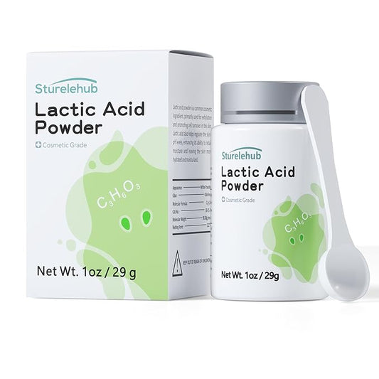 Lactic Acid Powder, 1OZ / 29g, Cosmetic Grade, Gentle Exfoliation, DIY Lactic Acid Facial Mask, Cream, Body Scrub and Homemade Cosmetics